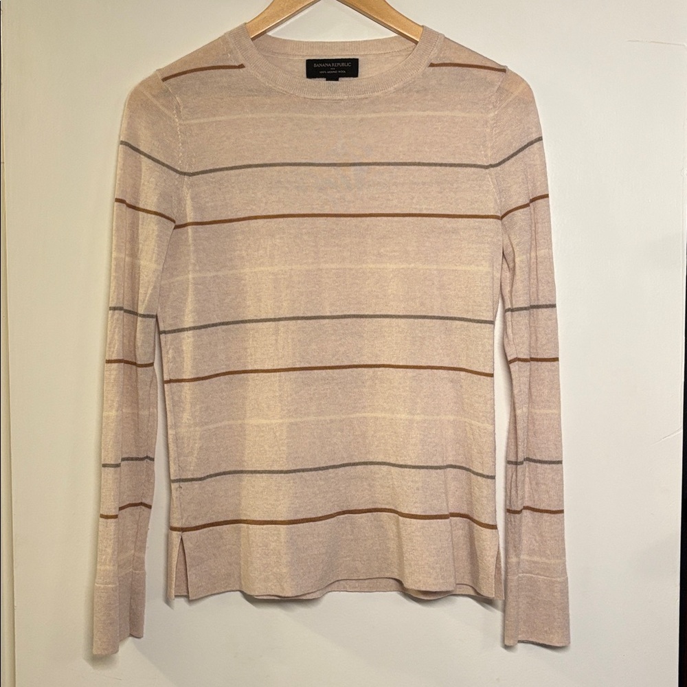 Banana Republic Extra Fine 100% Merino wool striped sweater
